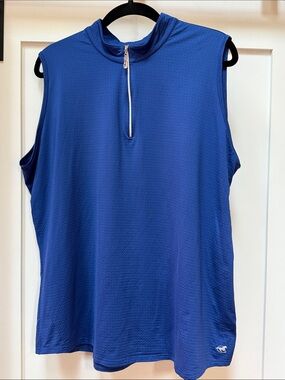 SunShield by SmartPak Blue Sleeveless Quarter Zip Top XXL